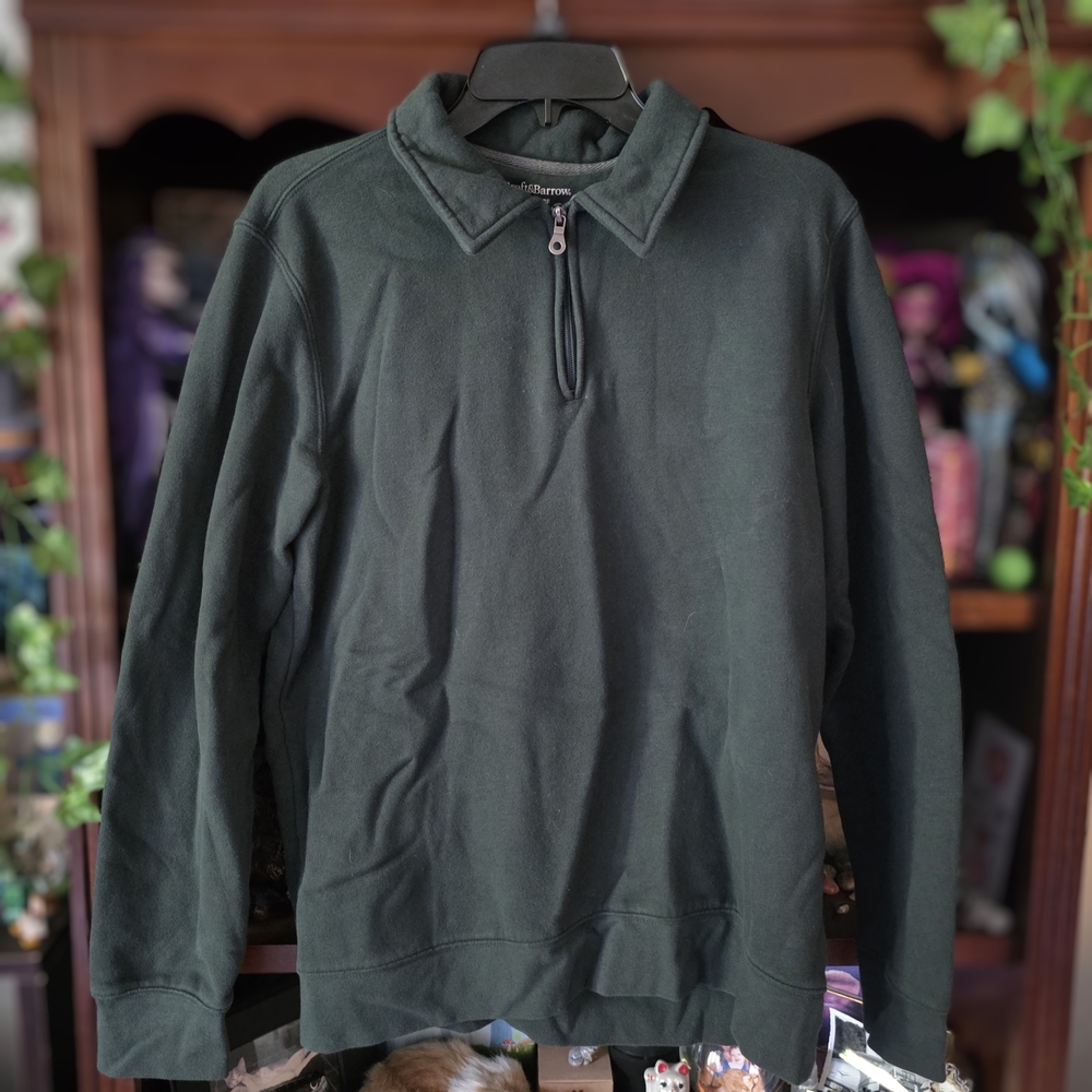 Croft & Men's Green Croft & Barrow Sweater With Partial Zip-Up And Collar